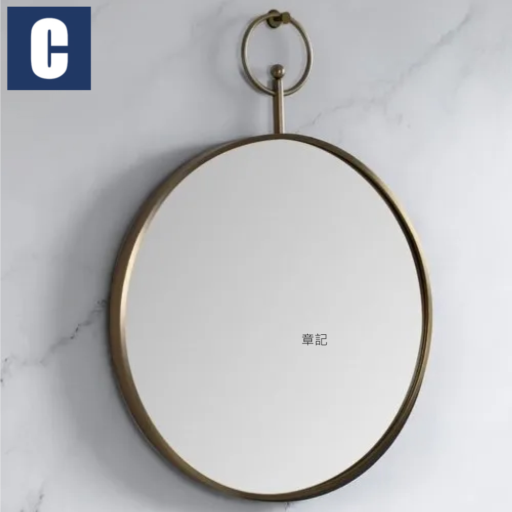 CBK 金色不鏽鋼掛環圓型明鏡 (60x60cm) CBK-S5586B  |明鏡 . 鏡櫃|明鏡
