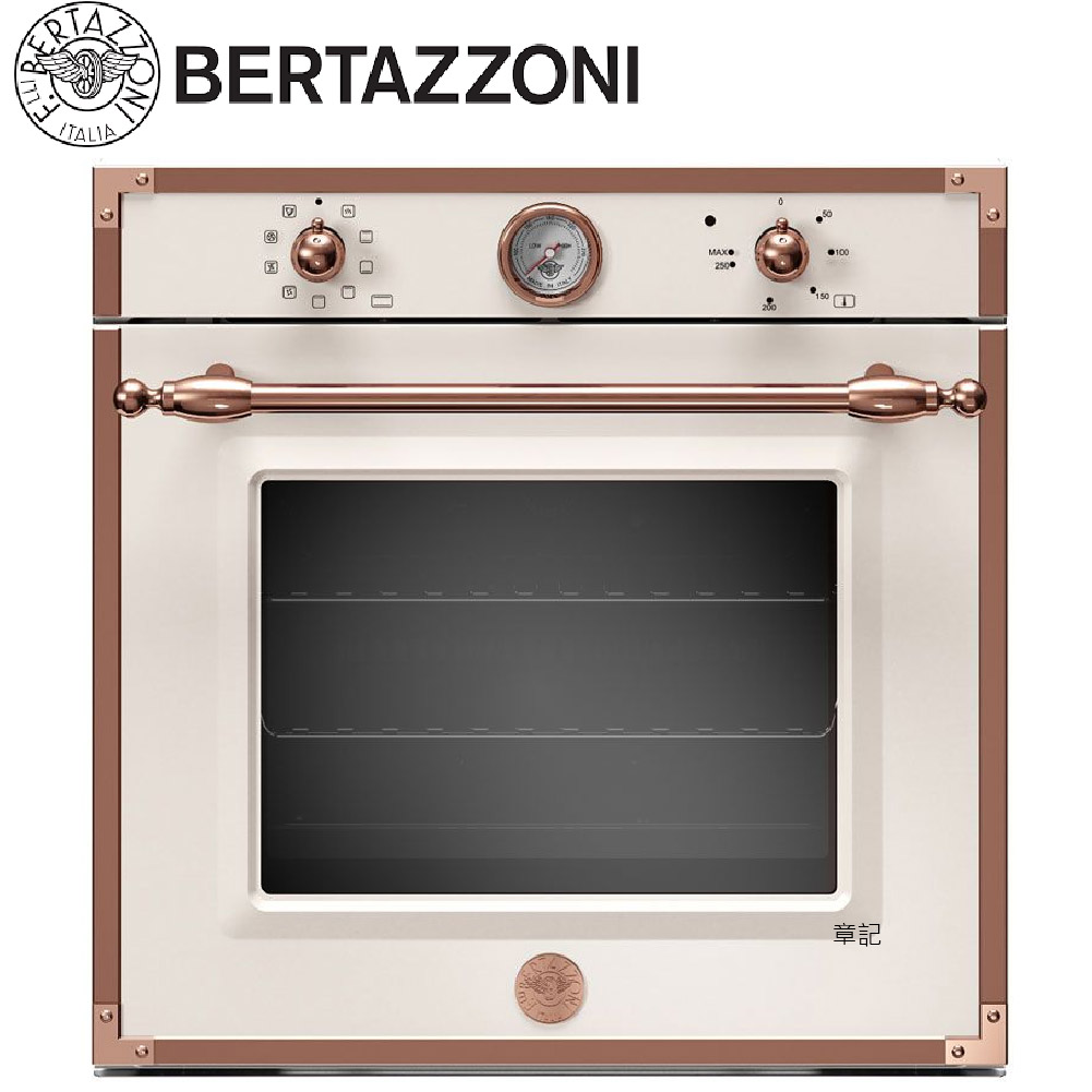 BERTAZZONI 傳承系列嵌入式電烤箱(象牙白 - 玫瑰金框) F609HEREKTAC【全省免運費宅配到府】  |廚房家電|烤箱、微波爐、蒸爐