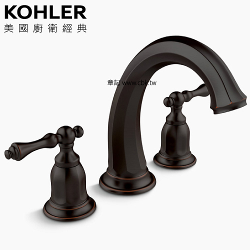 KOHLER Kelston 缸上型龍頭(典雅黑) K-13494T-4-2BZ  |浴缸|浴缸龍頭