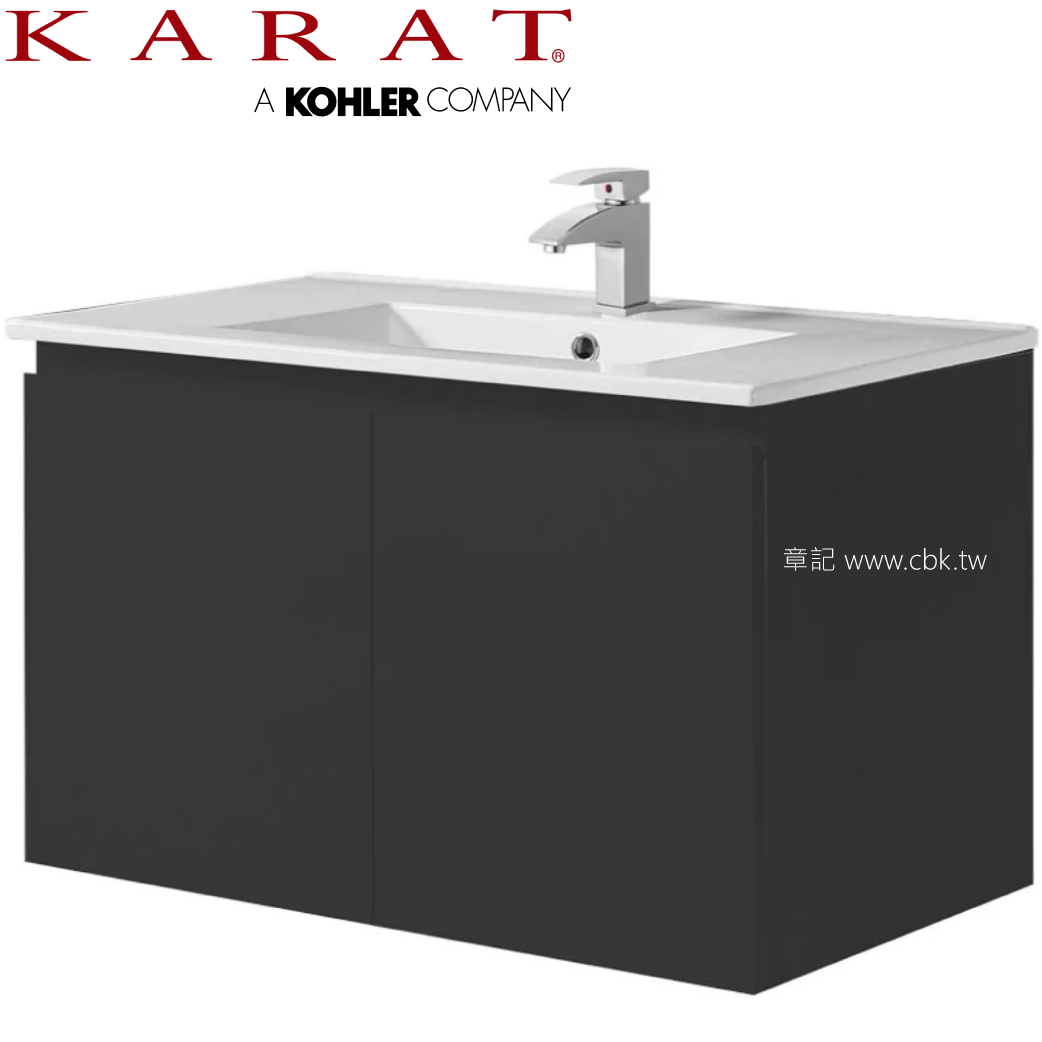 KARAT 瓷盆檯面浴櫃組(82cm) K-1361_KC-361B  |面盆 . 浴櫃|浴櫃