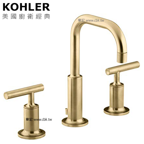 KOHLER Purist 三件式臉盆龍頭(羅曼金) K-14406-4-BGD  |面盆 . 浴櫃|面盆龍頭
