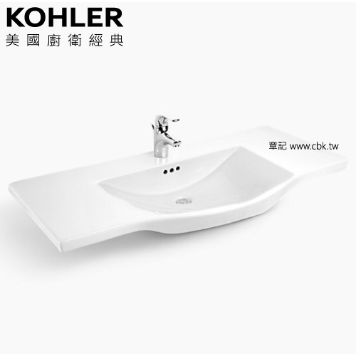 KOHLER Urbanity 一體式檯面盆(110cm) K-15096T-1-0  |面盆 . 浴櫃|檯面盆