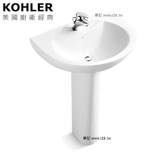 KOHLER Folio 瓷腳面盆(61cm) K-2017T-1-0 