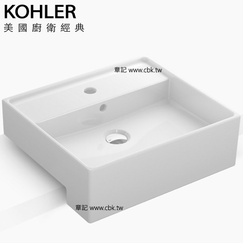 KOHLER Delta 方形半崁盆(49cm) K-20338T-1-0  |面盆 . 浴櫃|檯面盆