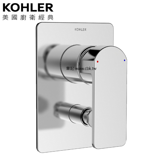 KOHLER Parallel 控制面板+軸心 K-23496T-4-CP  |SPA淋浴設備|沐浴龍頭