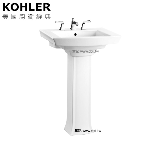 KOHLER Archer 瓷腳面盆(60.8cm) K-2359T-8-0  |面盆 . 浴櫃|面盆
