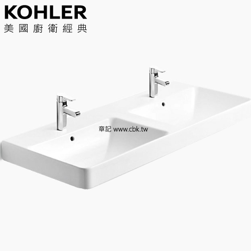 KOHLER Forefront 一體式檯面盆(120cm) K-2748T-1-0  |面盆 . 浴櫃|檯面盆