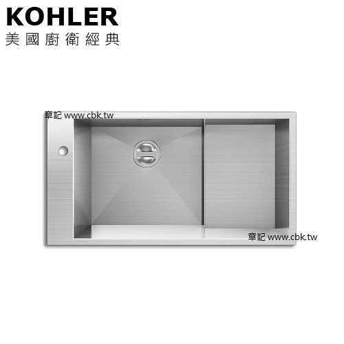 KOHLER Geog 下嵌式不鏽鋼水槽(90x48cm) K-3746T-S  |廚具及配件|水槽