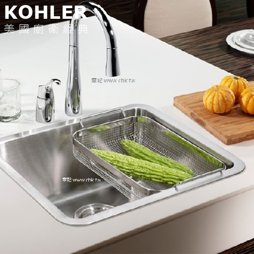 KOHLER Prologue 上嵌下嵌式不鏽鋼水槽(48x41.6cm) K-3884T-S-NA  |廚具及配件|水槽