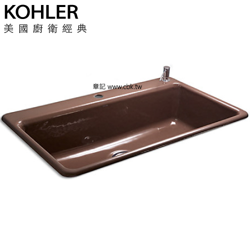 KOHLER Riverby 上嵌半崁鑄鐵水槽(84x50cm) K-5871T-2SD-20  |廚具及配件|水槽