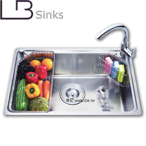 LB 歐式方形單槽附半邊籃(80x52cm) LB166  |廚具及配件|水槽
