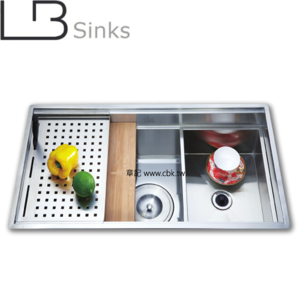 LB 歐式手工方形子母槽(88x47cm) LB8886  |廚具及配件|水槽