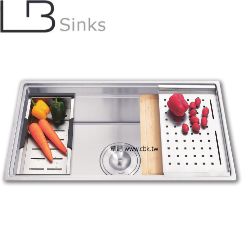 LB 歐式手工方形單槽附砧板(88x47cm) LB9886  |廚具及配件|水槽