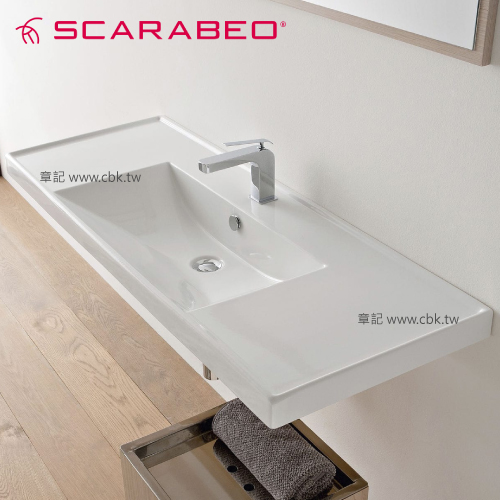 SCARABEO MI 壁掛式面盆(121cm) SB-3007-WHT  |面盆 . 浴櫃|檯面盆