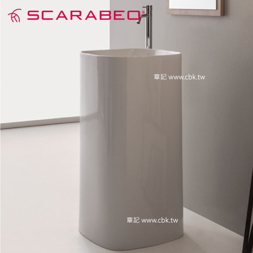 SCARABEO Moon 一體式落地盆(42cm) SB-5510-WHT  |面盆 . 浴櫃|面盆