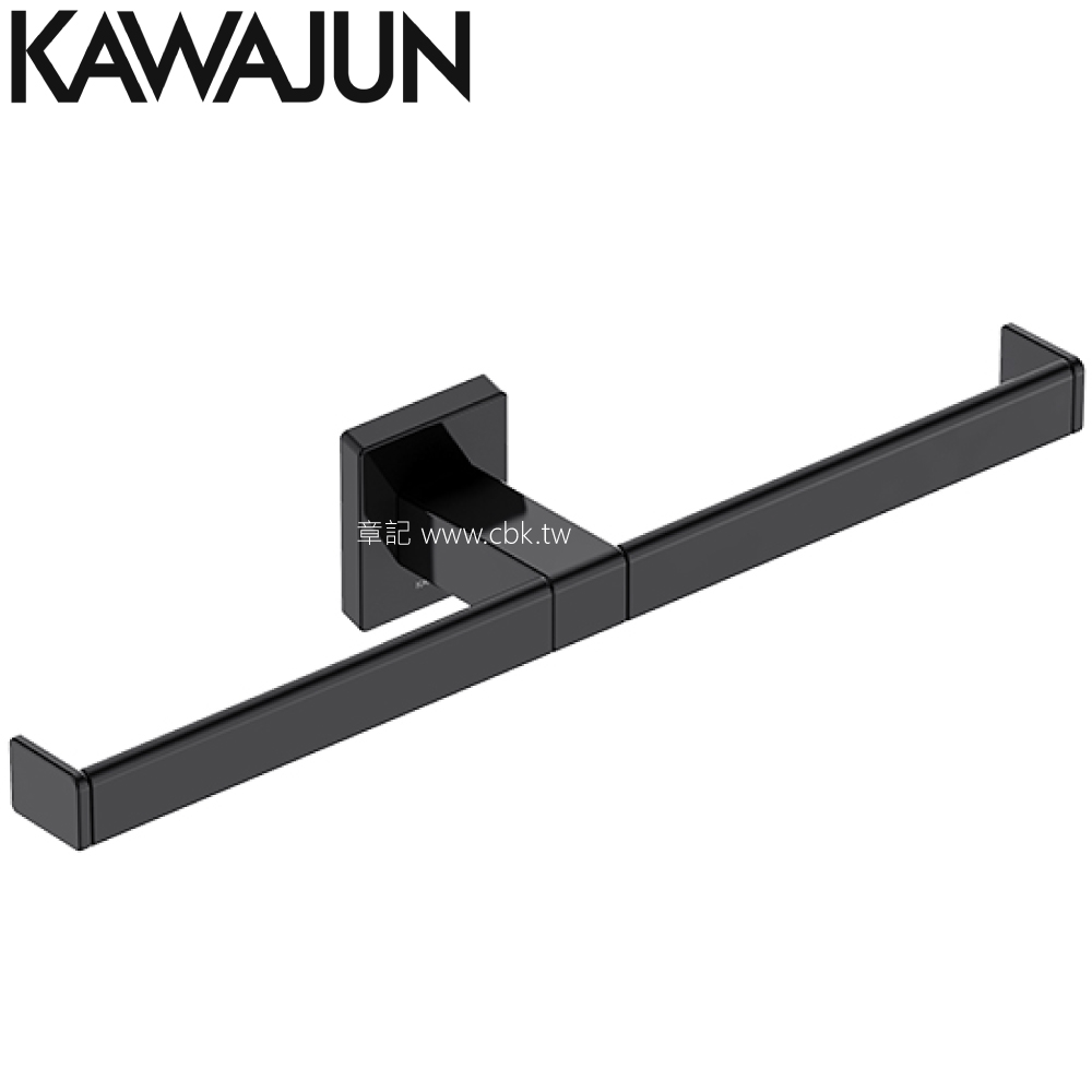 KAWAJUN 雙捲筒衛生紙架(亮面黑) SE-10W-P07  |浴室配件|衛生紙架