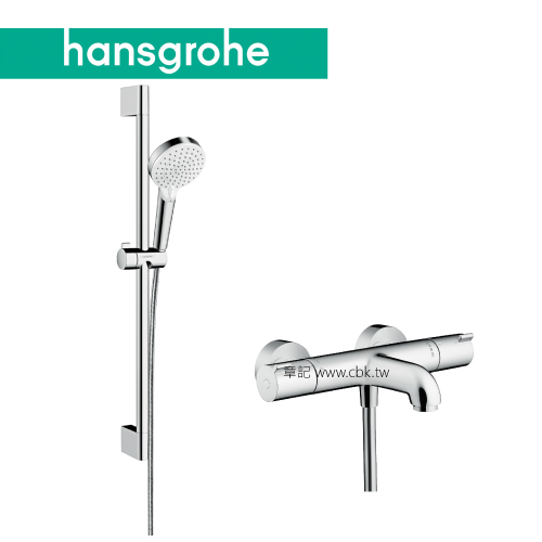 hansgrohe Crometta_Ecostat 淋浴龍頭附滑桿組 13201_26532-40  |SPA淋浴設備|沐浴龍頭