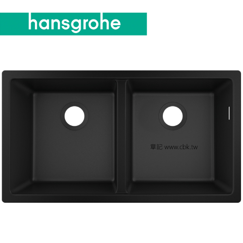 hansgrohe S51 下嵌花崗岩雙槽.墨黑(82x45cm) 43434-170  |廚具及配件|水槽