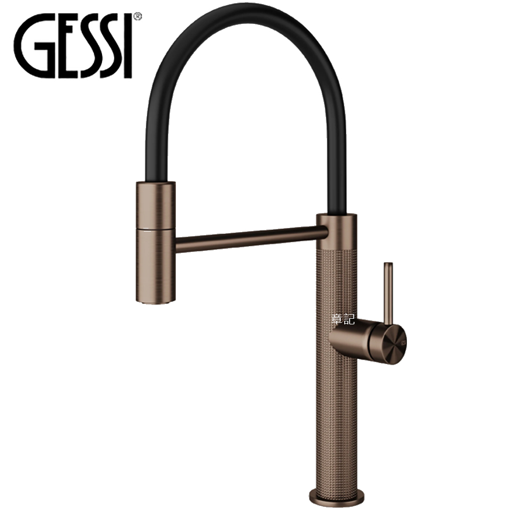GESSI 316 不鏽鋼圓形刻紋單槍龍頭 60014