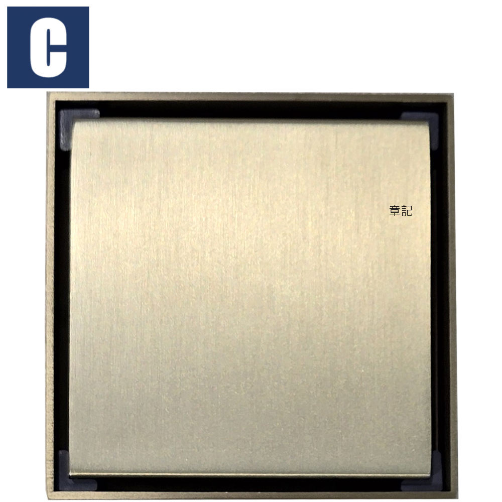 CBK 不鏽鋼地漏(拉絲金/10x10cm) CBK-050270-GD