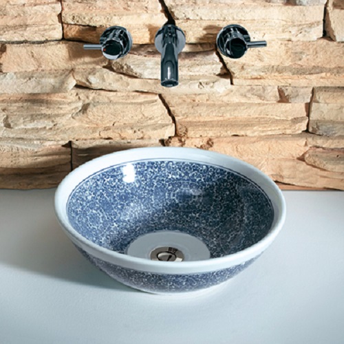 新東方彩釉盆(青花瓷-41cm) CBK1220A  |面盆 . 浴櫃|檯面盆