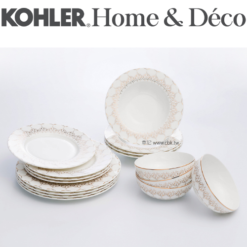 KOHLER Caravan 絲綢之路系列骨瓷餐具(16件組) CG-51110-NA  |廚具及配件|鍋具｜刀具｜餐具