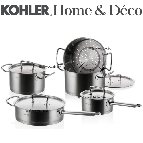 KOHLER 經典系列五件式不鏽鋼鍋具(不含炒鍋) CG-52110-NA  |廚具及配件|鍋具｜刀具｜餐具