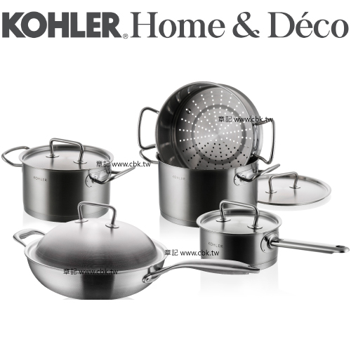 KOHLER 經典系列五件式不鏽鋼鍋具(含炒鍋) CG-52111-NA  |廚具及配件|鍋具｜刀具｜餐具