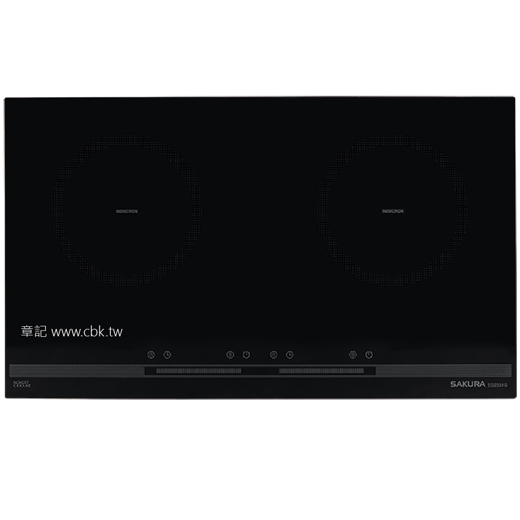 櫻花牌(SAKURA)雙口IH感應爐 EG2331GB【送免費標準安裝】  |SPA淋浴設備|浴缸龍頭