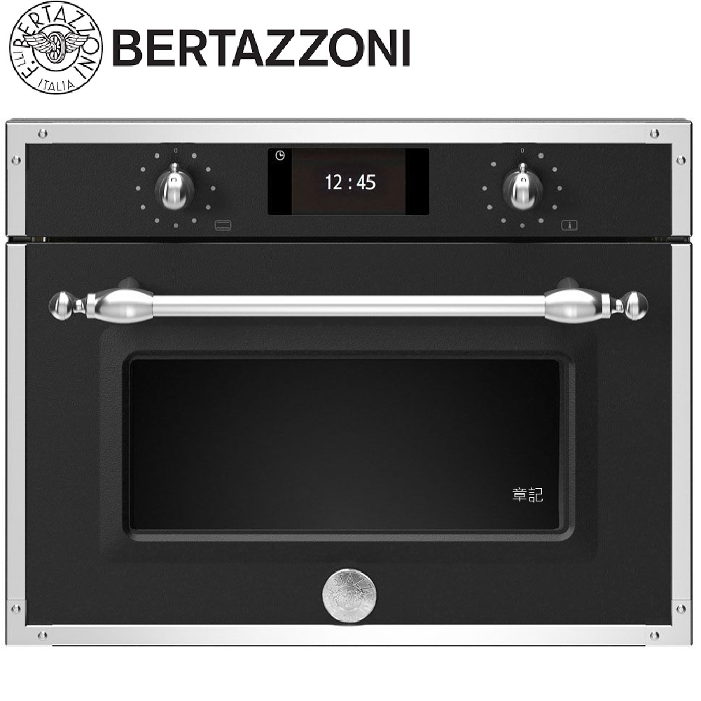 BERTAZZONI 傳承系列嵌入式微波烤箱(霧黑/象牙白 - 不鏽鋼邊框) F457HERMWTNE_F457HERMWTAX【全省免運費宅配到府】  |廚房家電|烤箱、微波爐、蒸爐