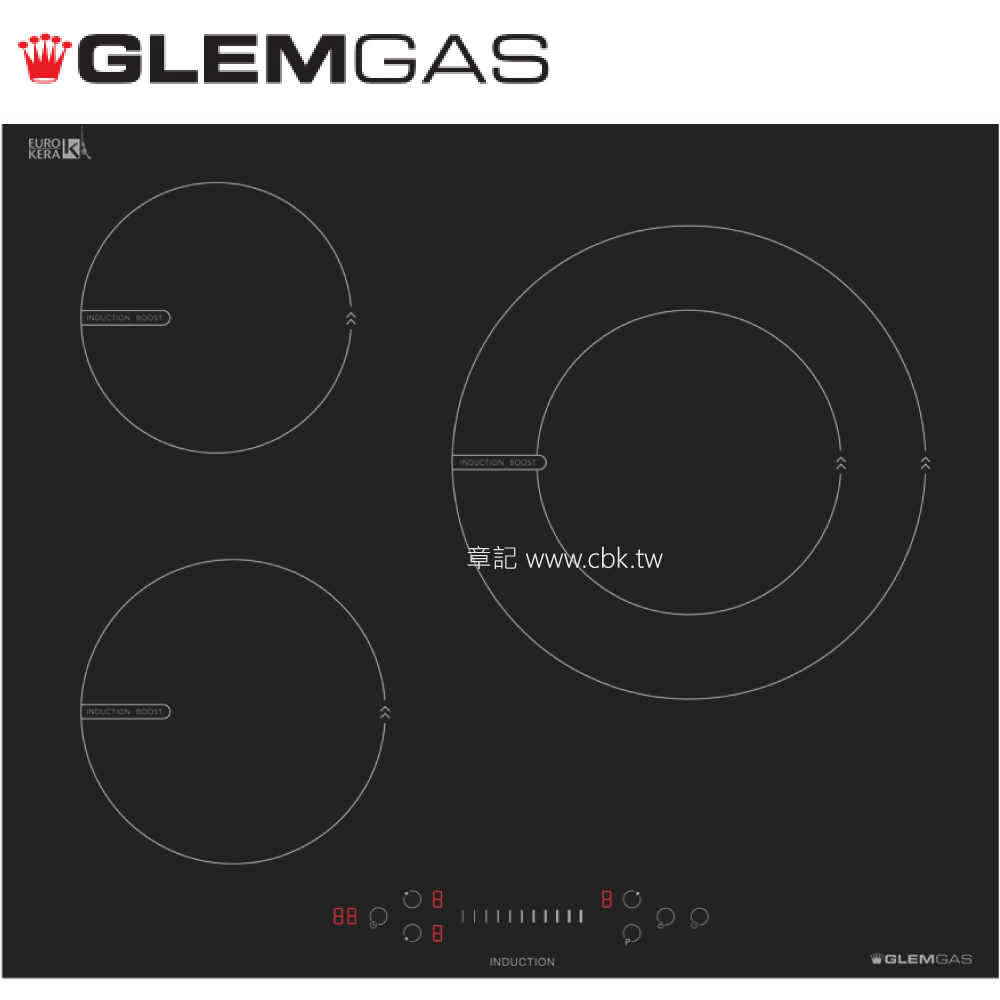 GlemGas 三口感應爐 GIT66D04【送免費標準安裝】  |SPA淋浴設備|浴缸龍頭