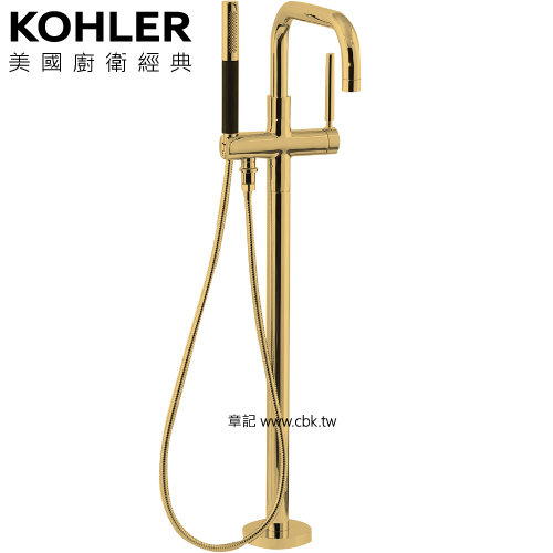 KOHLER Pursit 落地式浴缸龍頭含軸心(爵士金) K-10129T-C4-PGD  |SPA淋浴設備|浴缸龍頭