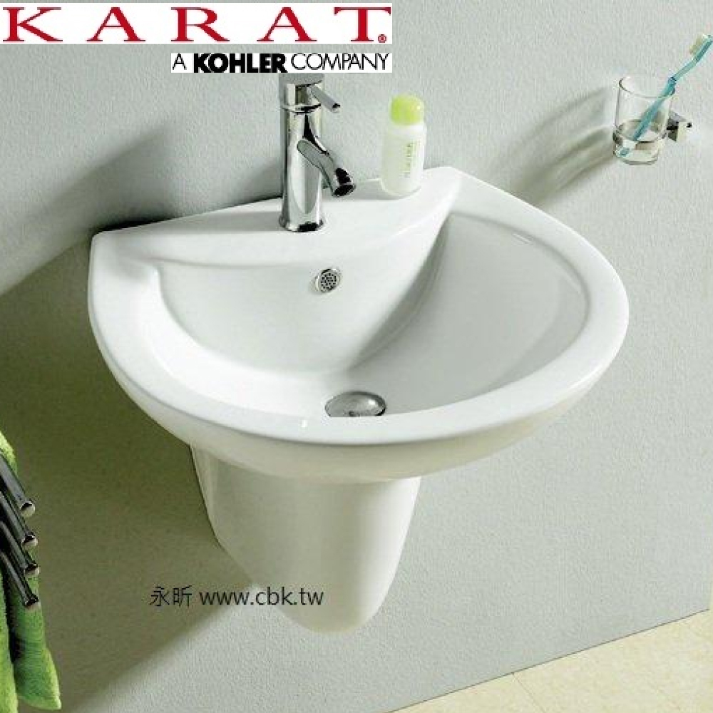 KARAT 短柱盆(55.6cm) K-1137_K-1536  |面盆 . 浴櫃|面盆