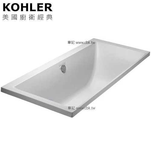 KOHLER Evok 壓克力浴缸附浴枕(180cm) K-1704T-58-0  |面盆 . 浴櫃|面盆龍頭