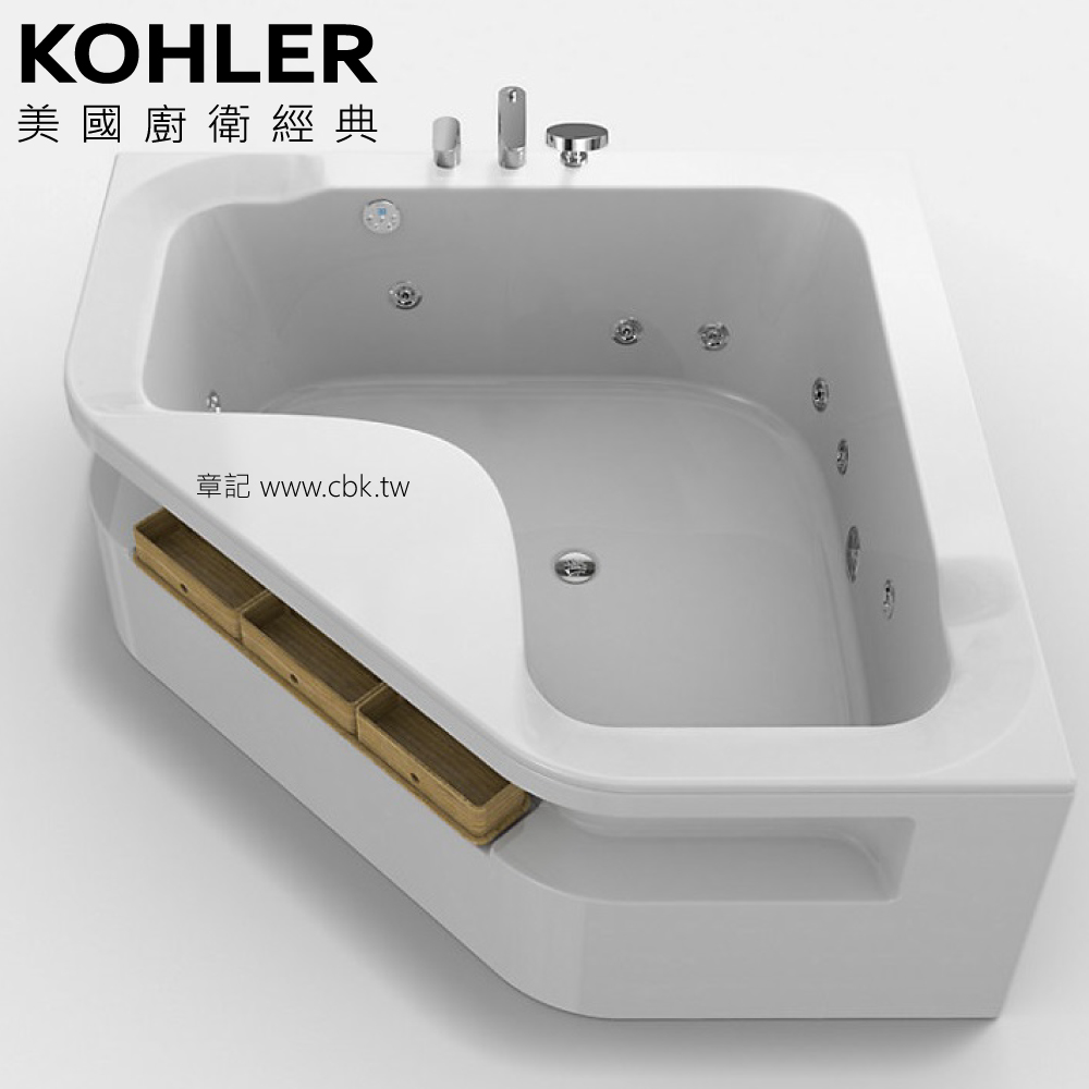 KOHLER Aleutian 壓克力整體化按摩浴缸附龍頭(150cm) K-20059TW-NW-0  |浴缸|按摩浴缸
