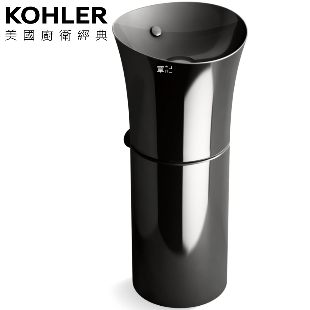 KOHLER Veil 瓷腳面盆-黑色(41cm) K-20701-7  |面盆 . 浴櫃|面盆
