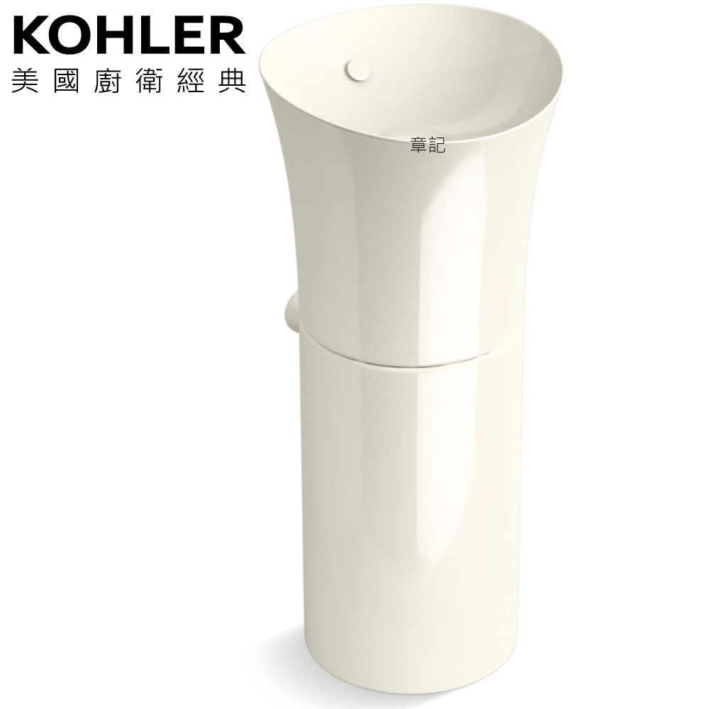 KOHLER Veil 瓷腳面盆-奶油色(41cm) K-20701-96  |面盆 . 浴櫃|面盆