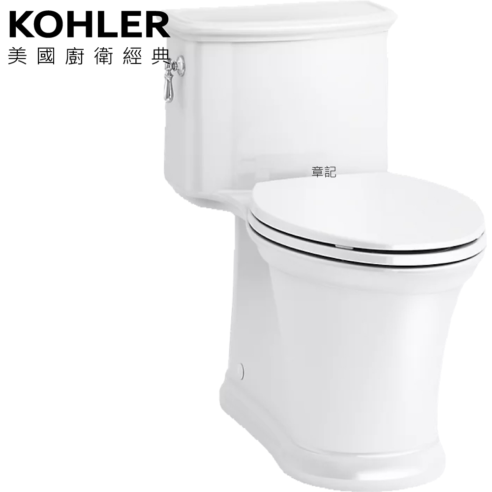 ★ 色彩生活優惠 ★ KOHLER Harken 水漩風單體省水馬桶 K-22695T-SW-0  |馬桶|馬桶