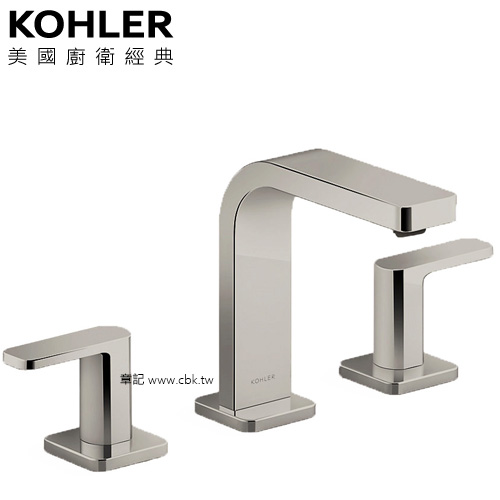 KOHLER Parallel 三件式臉盆龍頭(羅曼銀 - 低出水口) K-23484T-4-BN  |面盆 . 浴櫃|面盆龍頭