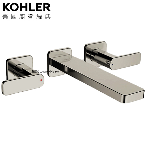 KOHLER Parallel 附牆浴缸龍頭(羅曼銀) K-23491T-4-BN  |浴缸|浴缸龍頭