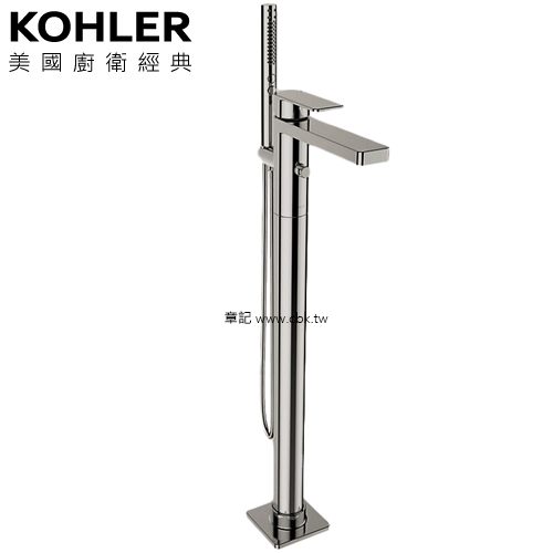 KOHLER Parallel 落地式浴缸龍頭含軸心(羅曼銀) K-23492T-4-BN  |浴缸|浴缸