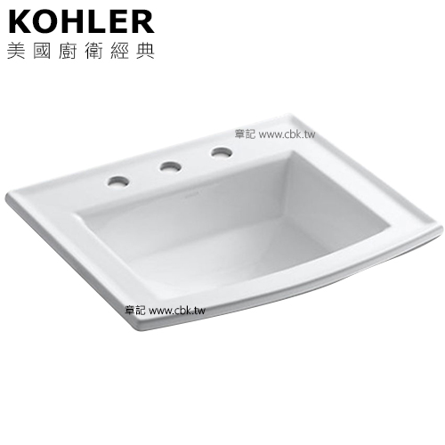 KOHLER Archer 三孔上嵌檯面盆(41cm) K-2356-8  |面盆 . 浴櫃|檯面盆