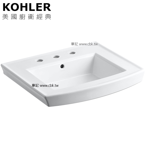 KOHLER Archer 三孔半嵌檯面盆(60.8cm) K-2358-8  |面盆 . 浴櫃|檯面盆