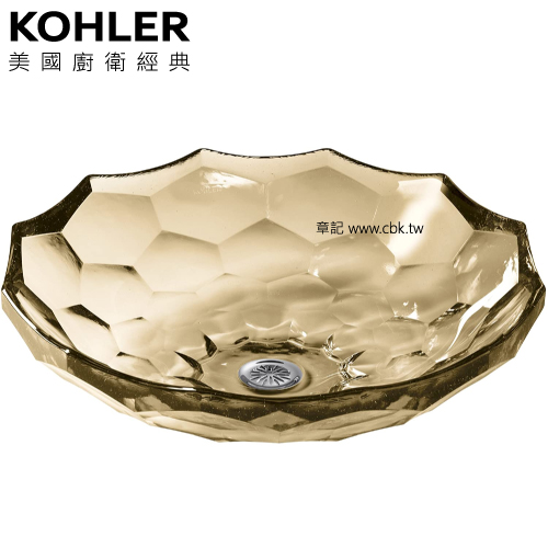 KOHLER Briolette 玻璃檯面盆-透茶色(44.5cm) K-2373-TG3  |面盆 . 浴櫃|面盆龍頭