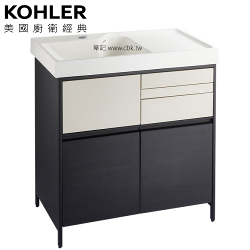 KOHLER MAXISPACE 2.0 浴櫃盆組 - 3D黑木紋(80cm) K-23799T-B3D_K-24369T-1  |面盆 . 浴櫃|浴櫃