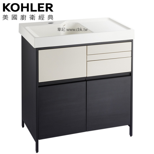 KOHLER MAXISPACE 2.0 浴櫃盆組 - 3D黑木紋(80cm) K-23799T-B3D_K-24369T-1 