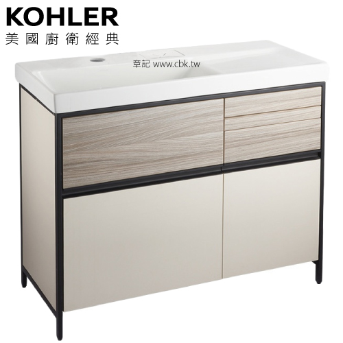 ★ 色彩生活優惠 ★ KOHLER MAXISPACE 2.0 浴櫃盆組 - 奶茶米色(100cm) K-23800T-MT9_K-24370T-1  |面盆 . 浴櫃|浴櫃