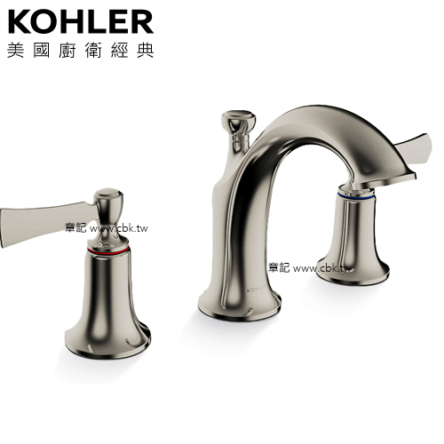 KOHLER Elliston 三件式臉盆龍頭(羅曼銀) K-72781T-4-BN  |面盆 . 浴櫃|面盆龍頭