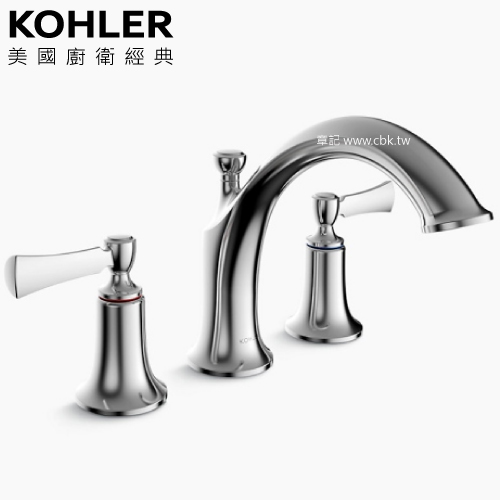 KOHLER Elliston 缸上型龍頭 K-75521T-4-CP  |浴室配件|牙刷杯架