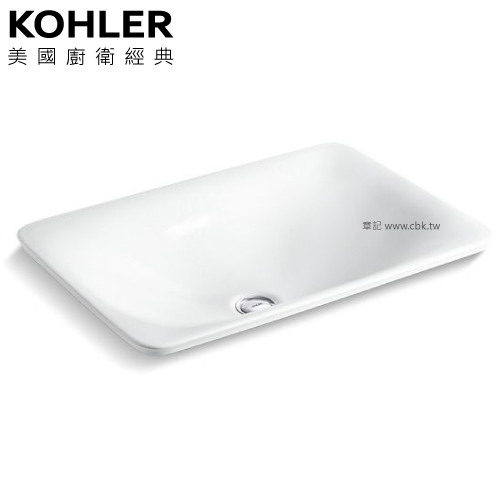 KOHLER Sartorial 波紋上嵌方臉盆(53.6cm) K-75749-HD1-0  |面盆 . 浴櫃|檯面盆